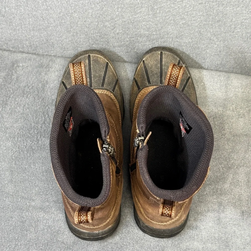 LL Bean Mens Storm Chaser Side Zip Winter Boots 7.5 M Brown Primaloft 290588